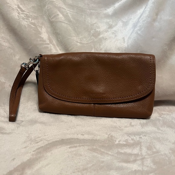 Coach | Bags | Coach Park Leather Large Flap Wristlet F5821 | Poshmark